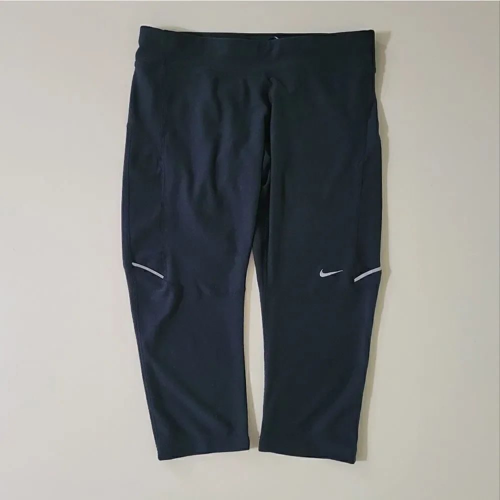Nike Women's Black Dri-FIT Leggings Running Capris